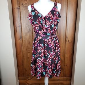 Fynn & Rose Faux Wrap Floral Dress, size L